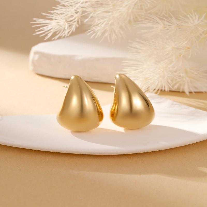 2024 Popular Fashion Large Medium Small Size Bean Stud Earrings 