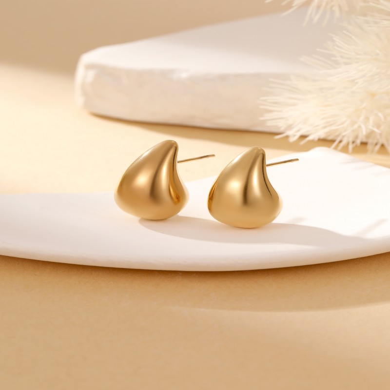 2024 Popular Fashion Large Medium Small Size Bean Stud Earrings 