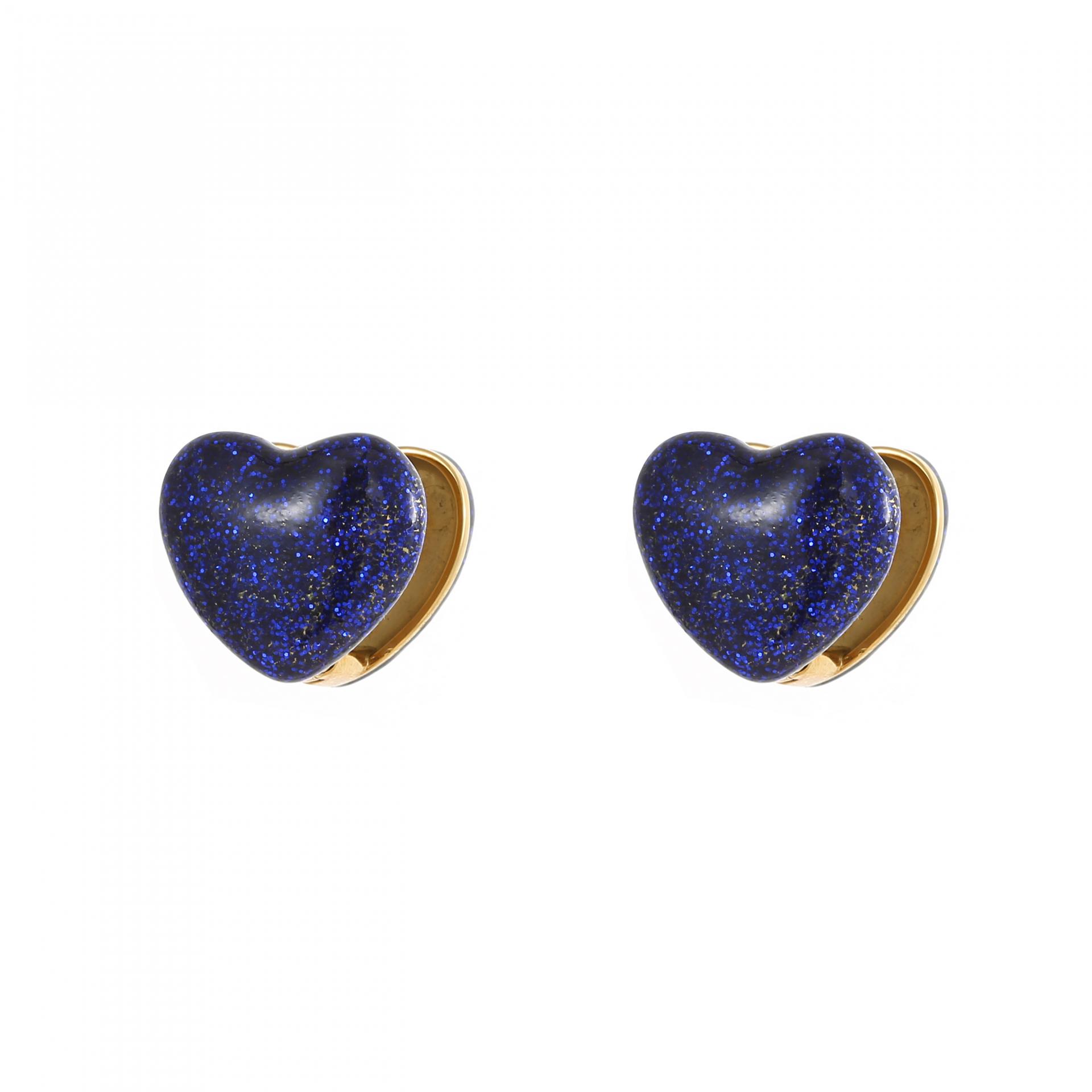 Colorful enamel heart-shaped fashion hoop earrings