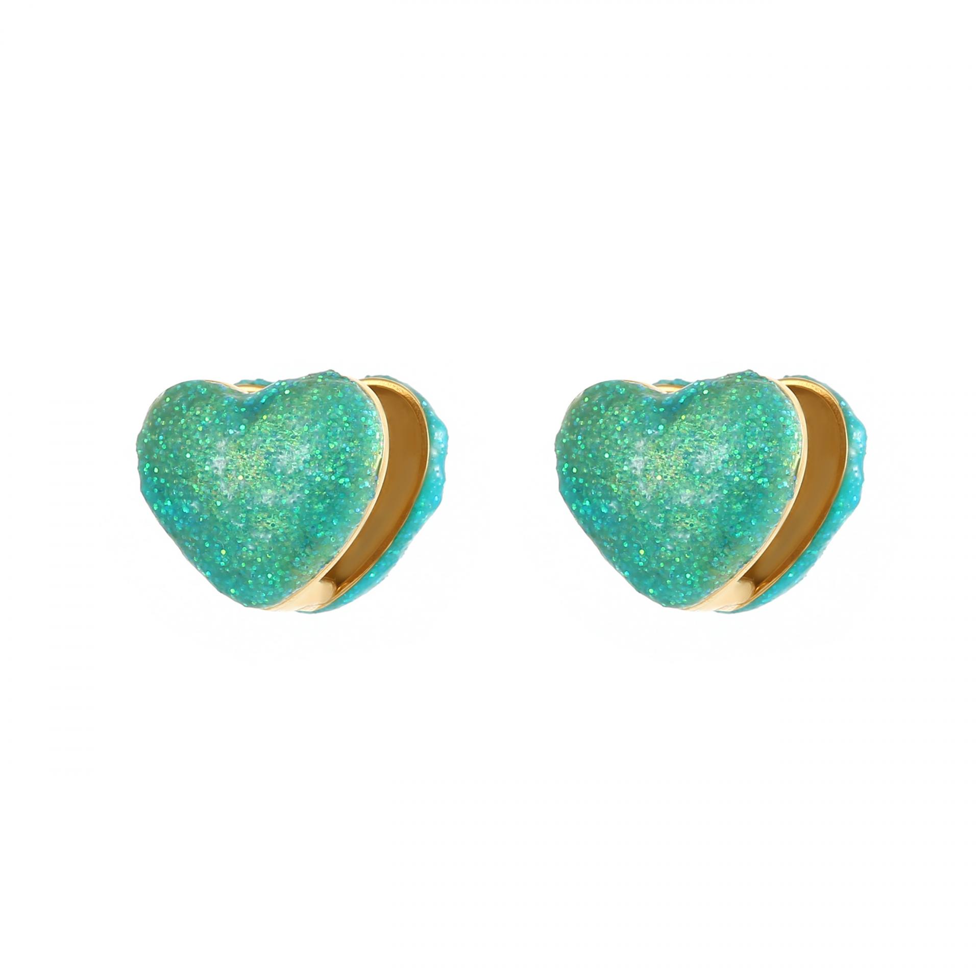 Colorful enamel heart-shaped fashion hoop earrings